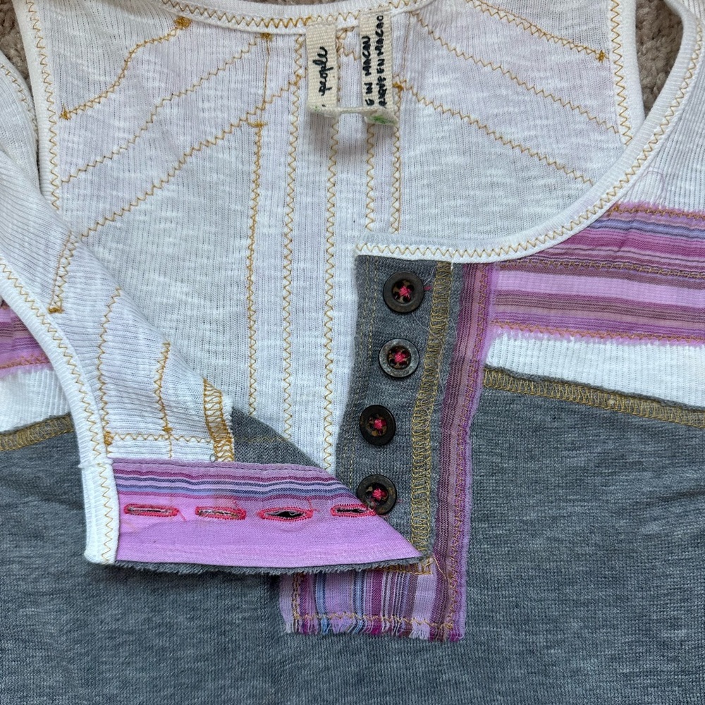 Free People Tunic Tank Front Pouch Functional Buttons - Picture 9 of 9